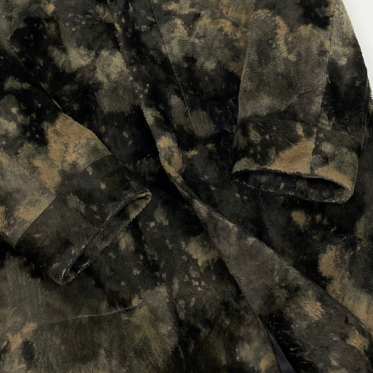 Af29 tricot COMME des GARCONS トリコ コムデギャルソン 00s パイルカモ チェスターコート Camo Print Terry Chester Coat M カーキ 迷彩t18r