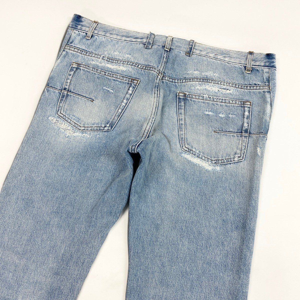37i15 Dior ディオール 14AW クリス期 リペア加工 デニムパンツ サイズ32 ライトブルー コットン100％ メンズk02i