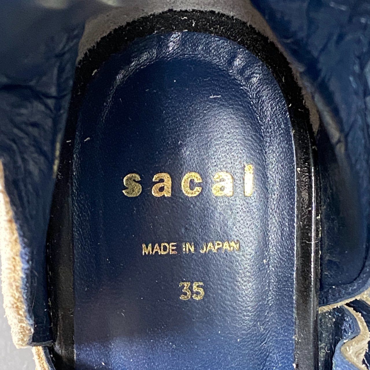 4f20 sacai サカイ ベルトブーツサンダル 35 ベージュ ブラック レザー 厚底 vibram 日本製 シューズ