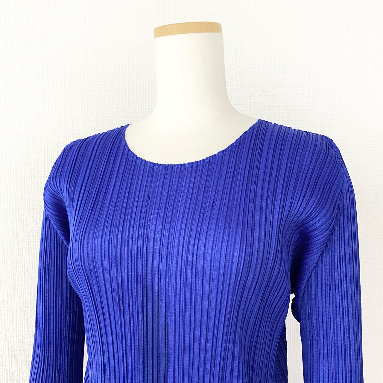 76d12-3 PLEATS PLEASE ISSEY MIYAKE プリーツプリーズ イッセイミヤケ 日本製 PP71-JK141 プリーツ長袖カットソー ロングスリーブ トップス ブルー MADE IN JAPAN