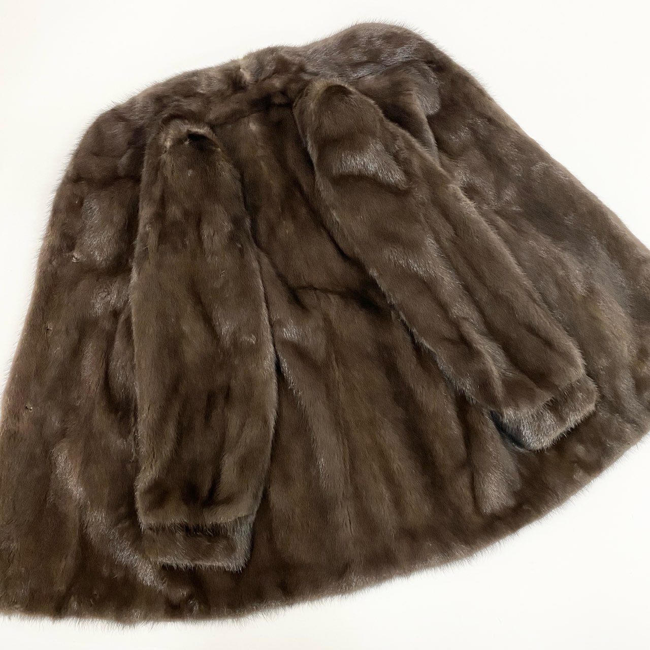 50j24 最高級毛皮 ブルーアイリスミンク ミンクコート 毛皮コート セミロングコート サイズ11 ブラウン系 ミンクファー レディースu02t
