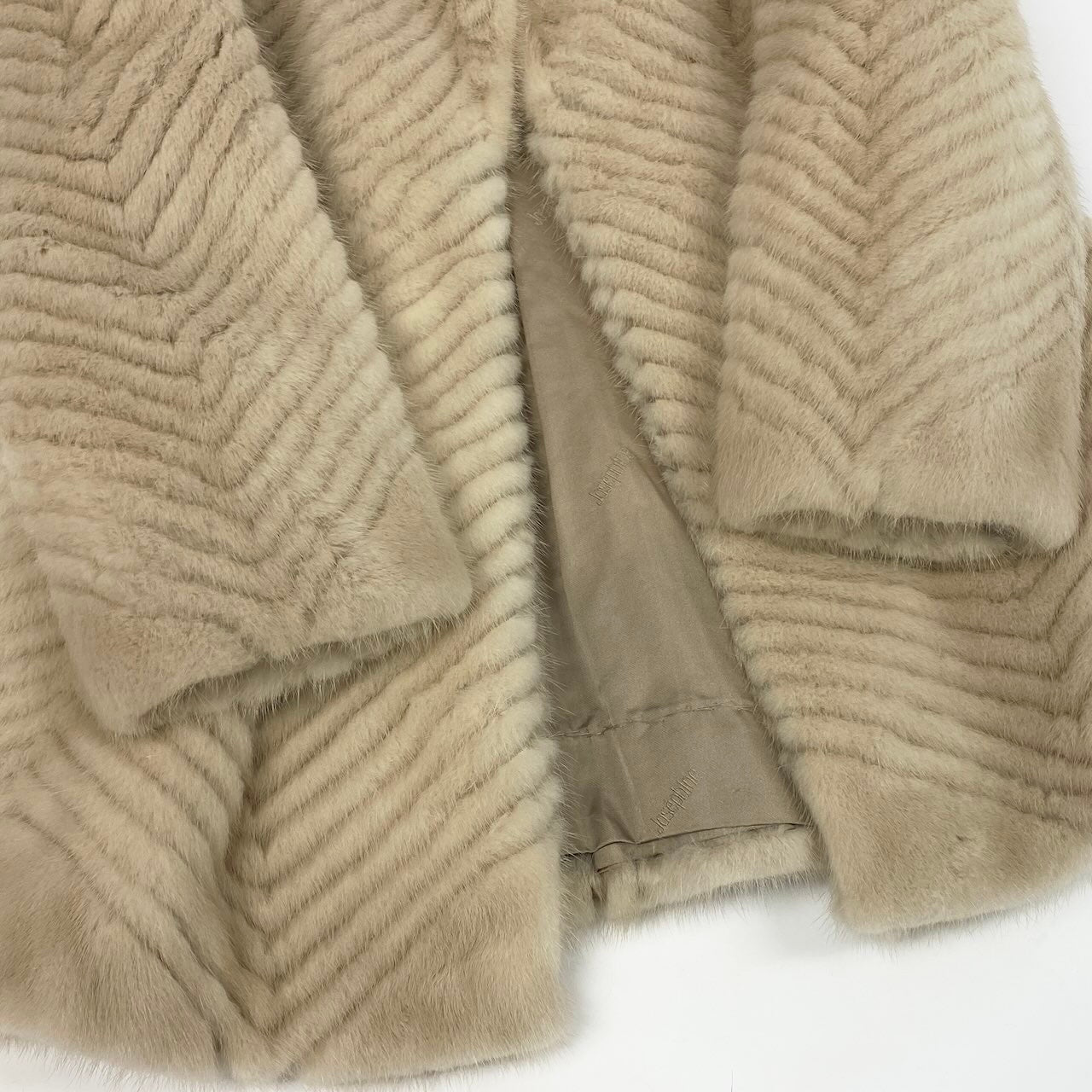 47e13 Josephine ジョセフィーヌ パールミンク ファーコート サイズ11 ホワイト 本毛皮 Pearl Mink Fur Coat リアルファーt18r