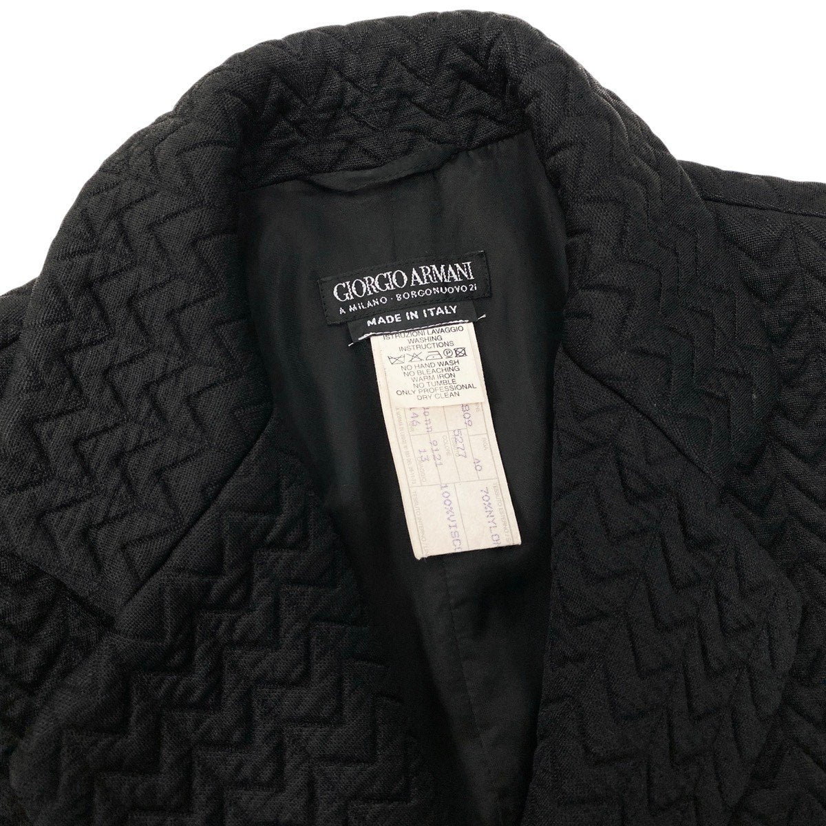 34g17 GIORGIO ARMANI ジョルジオアルマーニ BORGONUOVO21 アーカイブ チェスターコート ヘリンボーン サイズ42 ブラック レディースu02t