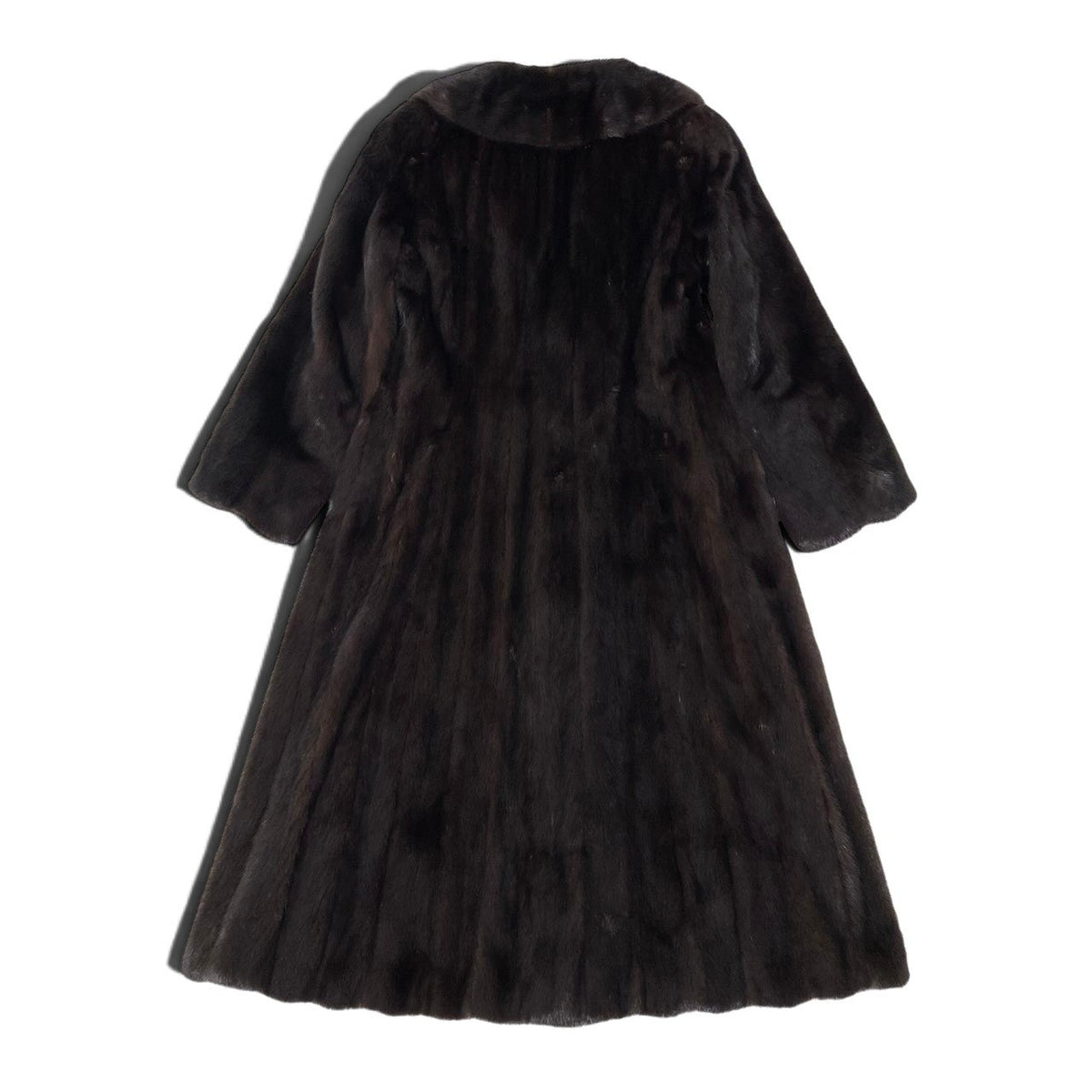 12i21 ダークミンク 超ロングコート 丈115cm サイズF ダークブラウン 本毛皮 Dark Mink Fur Long Coat リアルファーt18r