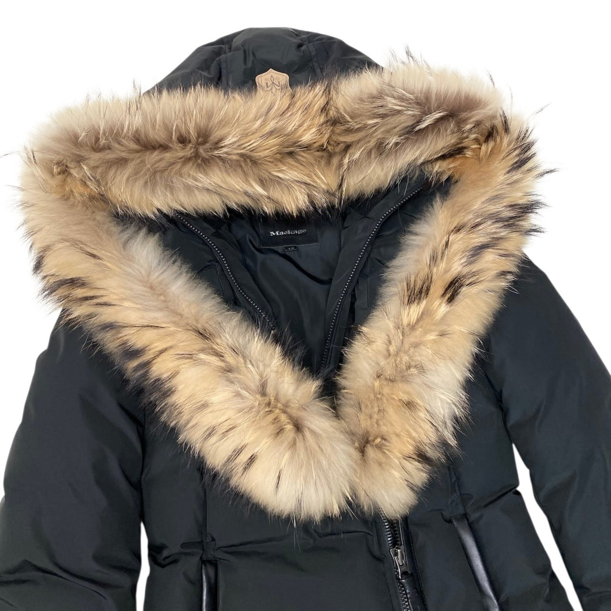 25j19 【美品】 Mackage マッカージュ ADALI-F ダウンコート ラクーンファー サイズXS ブラック レディース 女性用u02t