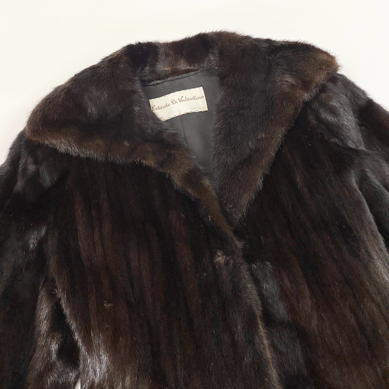 23a26 Estardo Di Valentino ヴァレンティノ マホガニーミンク 丈120cm 超ロングコート サイズF ブラウン 本毛皮 Mink Fur Long Coatt18r