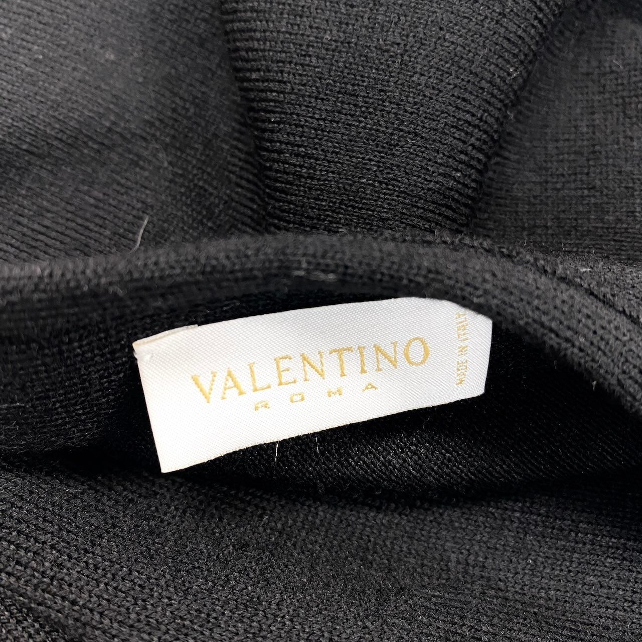 4f18 VALENTINO ヴァレンティノ ニットフリルスカート レースデザイン イタリア製 40/4サイズ ブラック ウール100％ レディース 女性用u02t