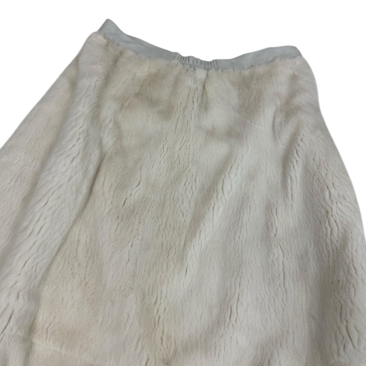 84k5《希少》 Pellacci 極白 パールミンク ロングスカート ホワイト 最高級本毛皮 MINK FUR リアルファーt18r