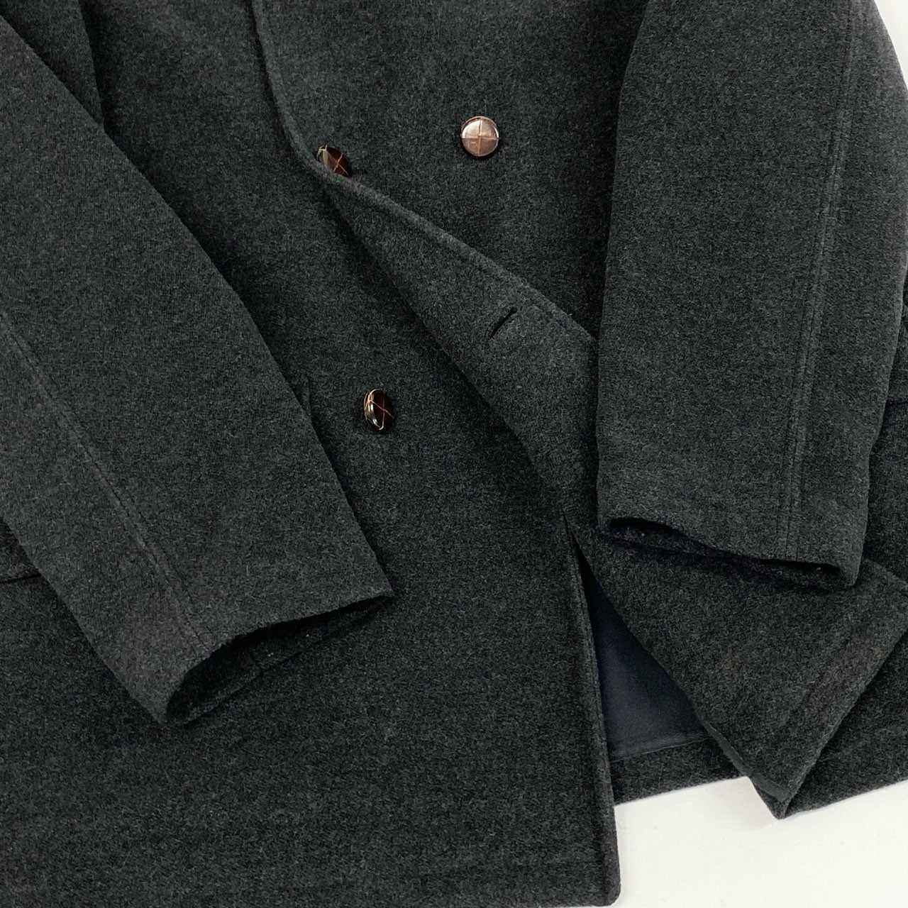 32i9 GIORGIO ARMANI ジョルジオアルマーニ BORGONUOVO 21 90’s old ダブルフェイス セミロングコート イタリア製 メンズ 男性用 2501573 46 ダークグレーu02t