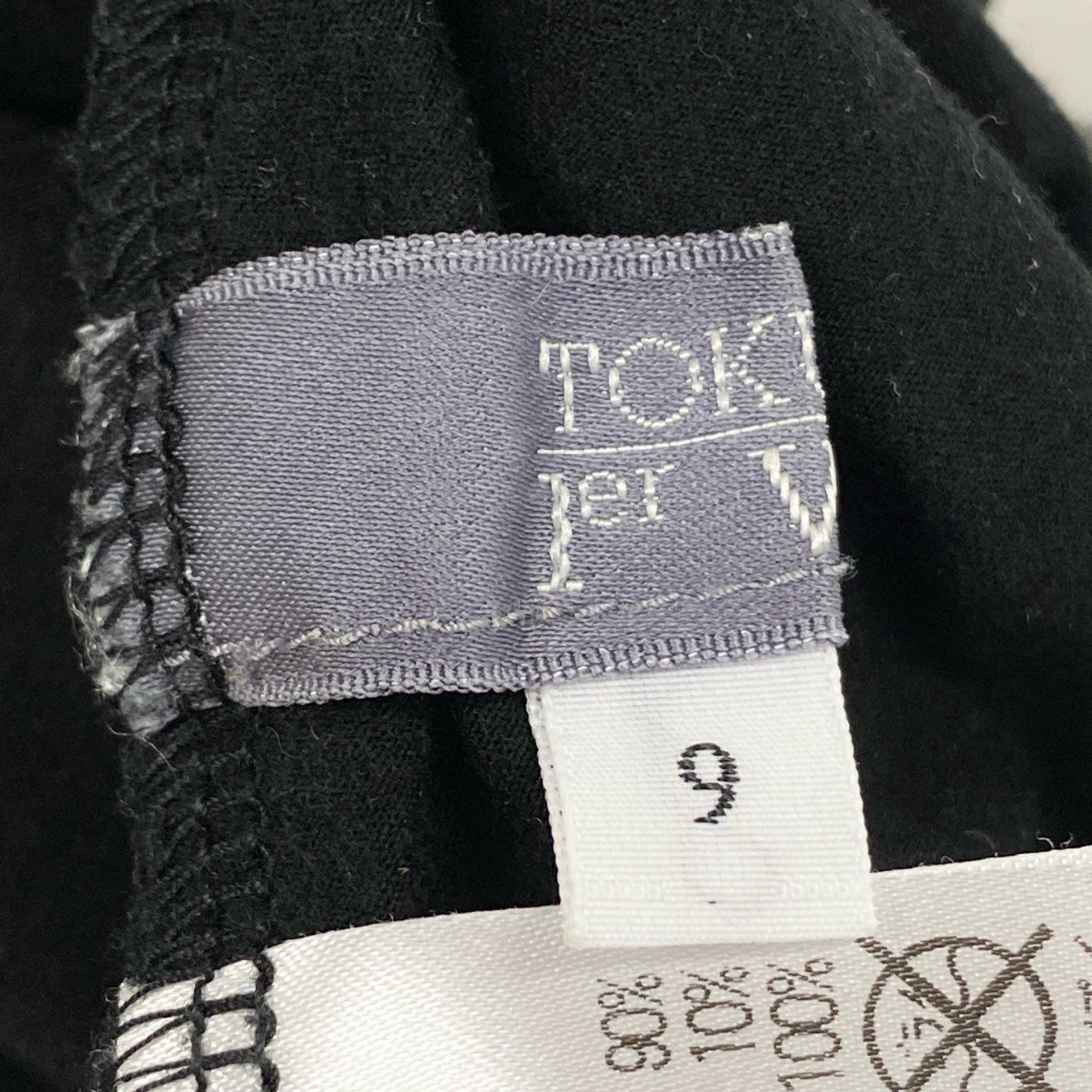 64k19《美品》 TOKUKO 1er VOL トクコプルミエヴォル ロングスリーブ ハイネックワンピース フレアワンピース 総柄プリント ストレッチ○ レディース 女性用 9 ブラックu02t