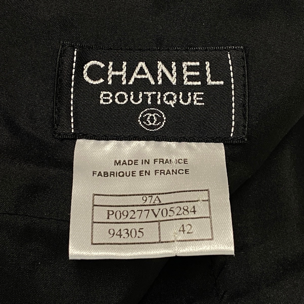 i19【美品】CHANEL 1997年 スカート ココマーク フランス製 42サイズ ブラック ウール100％ レディース 女性用u02t