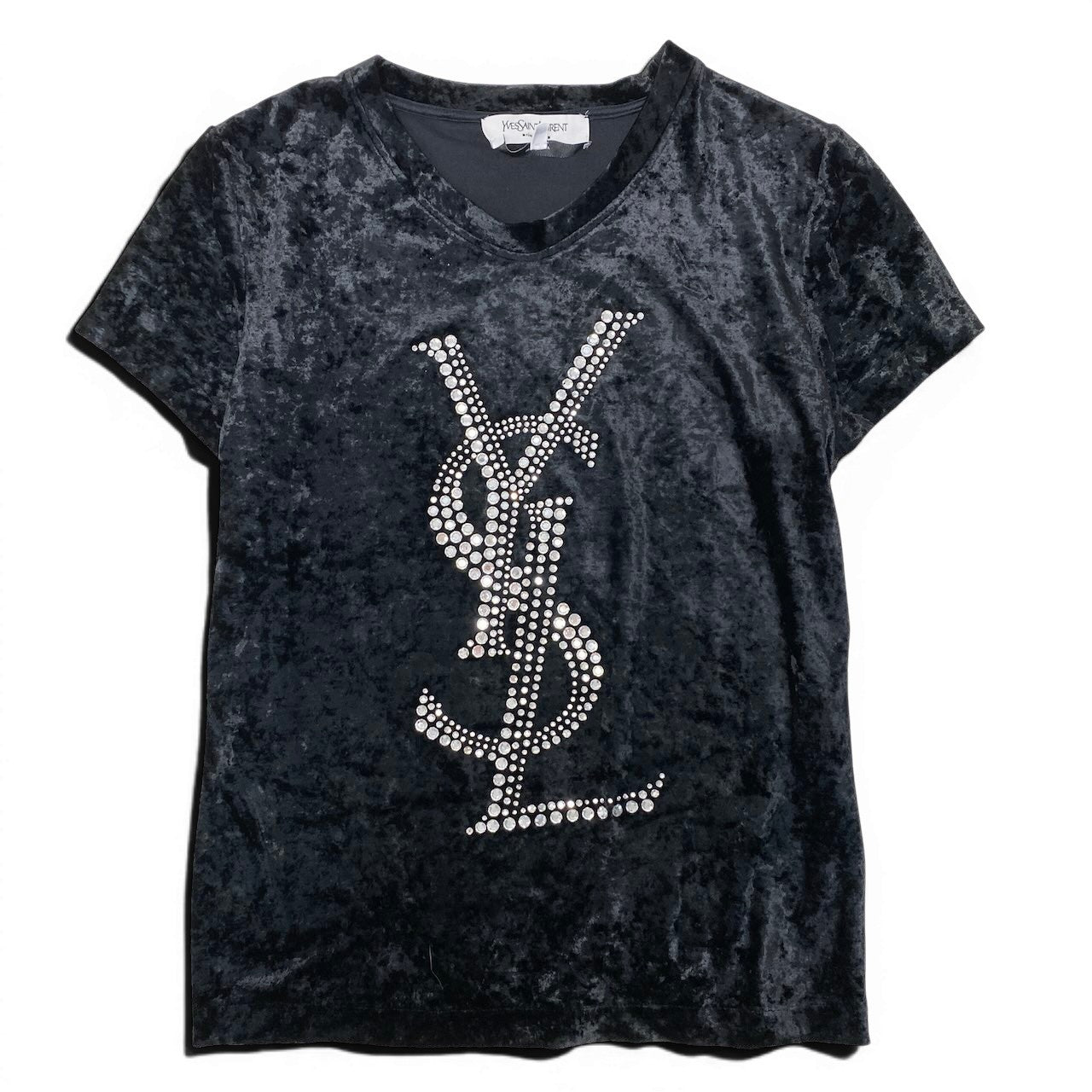 最終値下げ サンローラン  ストロベリー Tシャツ 13f6 Yves Saint Laurent イヴサンローラン ラインストーン カサンドラ