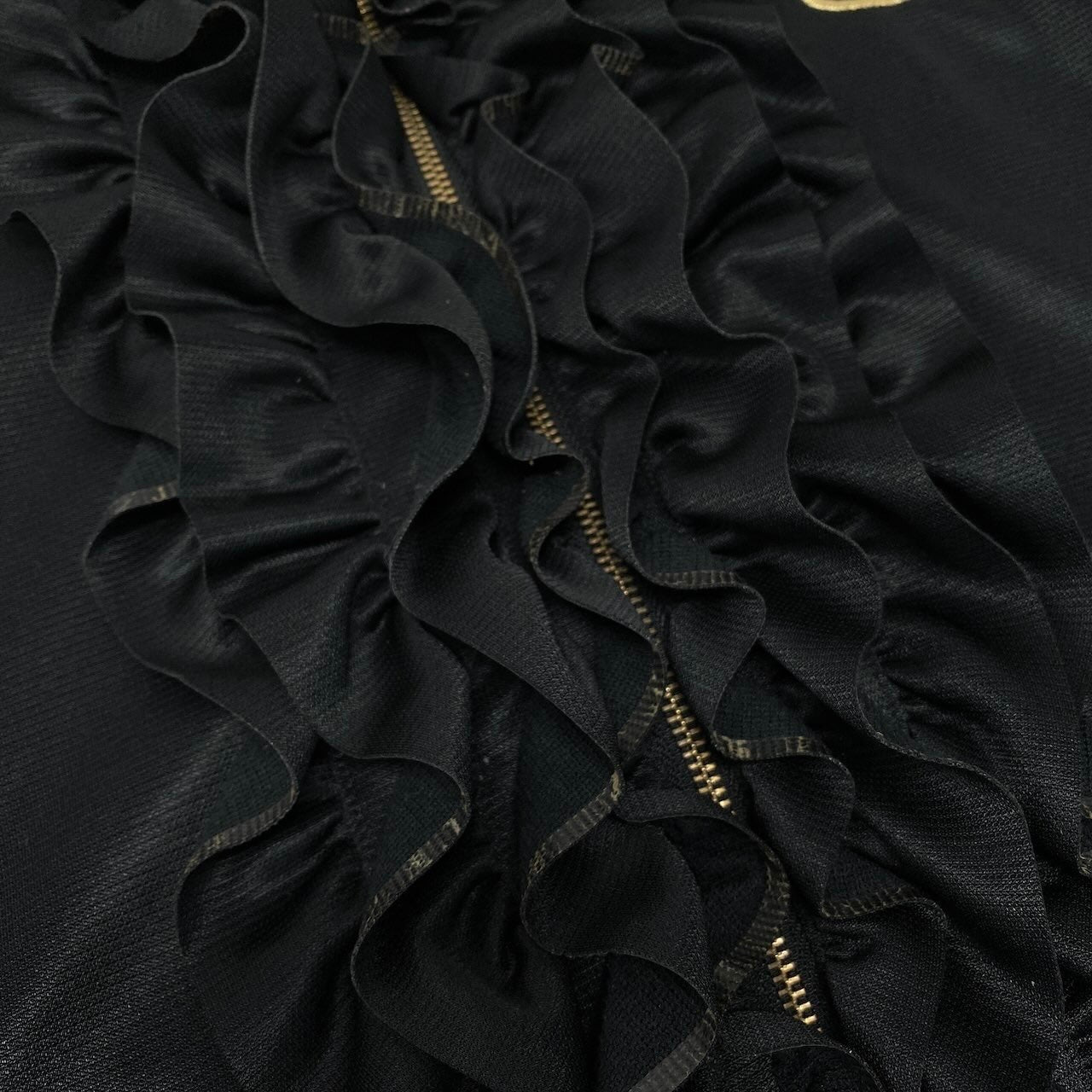 57c10 Champion チャンピオン × DRESS CAMP ドレスキャンプ フロントフリル トラックジャケット サイズ50 L ブラック ジャージ ブルゾンt18r