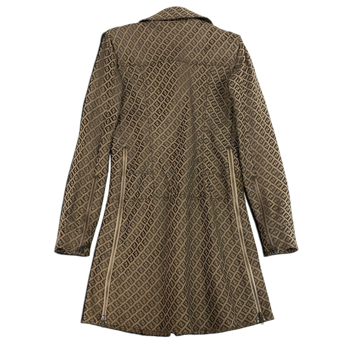 h17 【美品】FENDI フェンディ ジャケットコート ズッキーノ 42サイズ ブラウン  レディース 女性用k02i