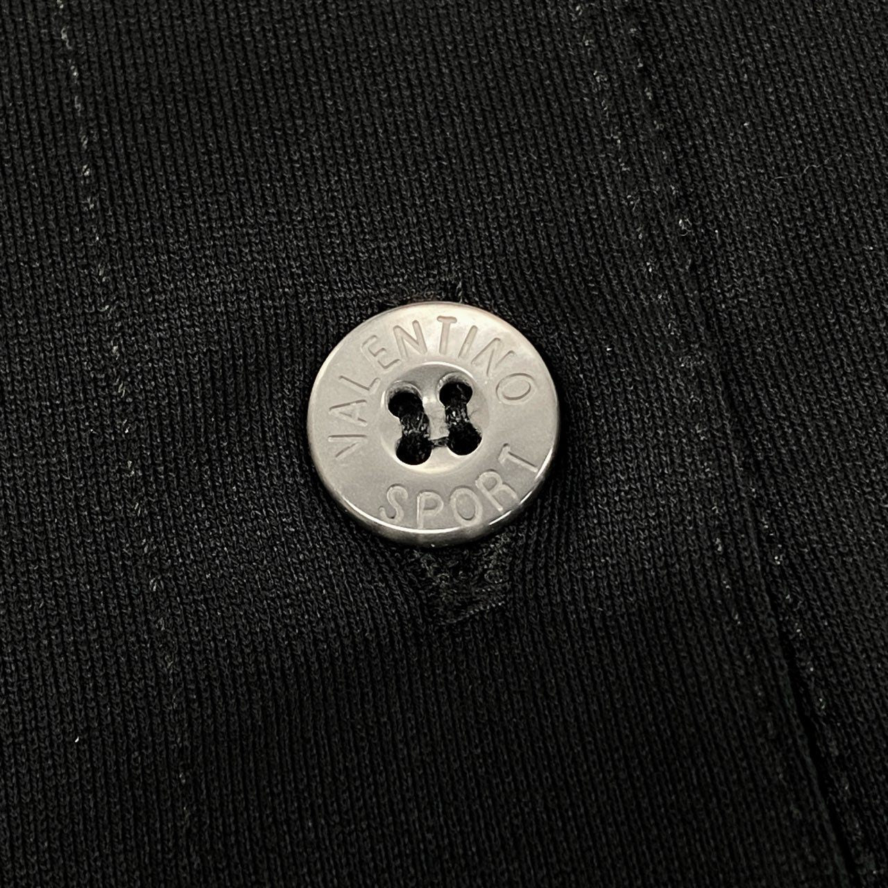 I b20《美品》 VALENTINO ヴァレンティノ スリーブロゴ 半袖ポロシャツ トップス 40 ブラック レディースu02t