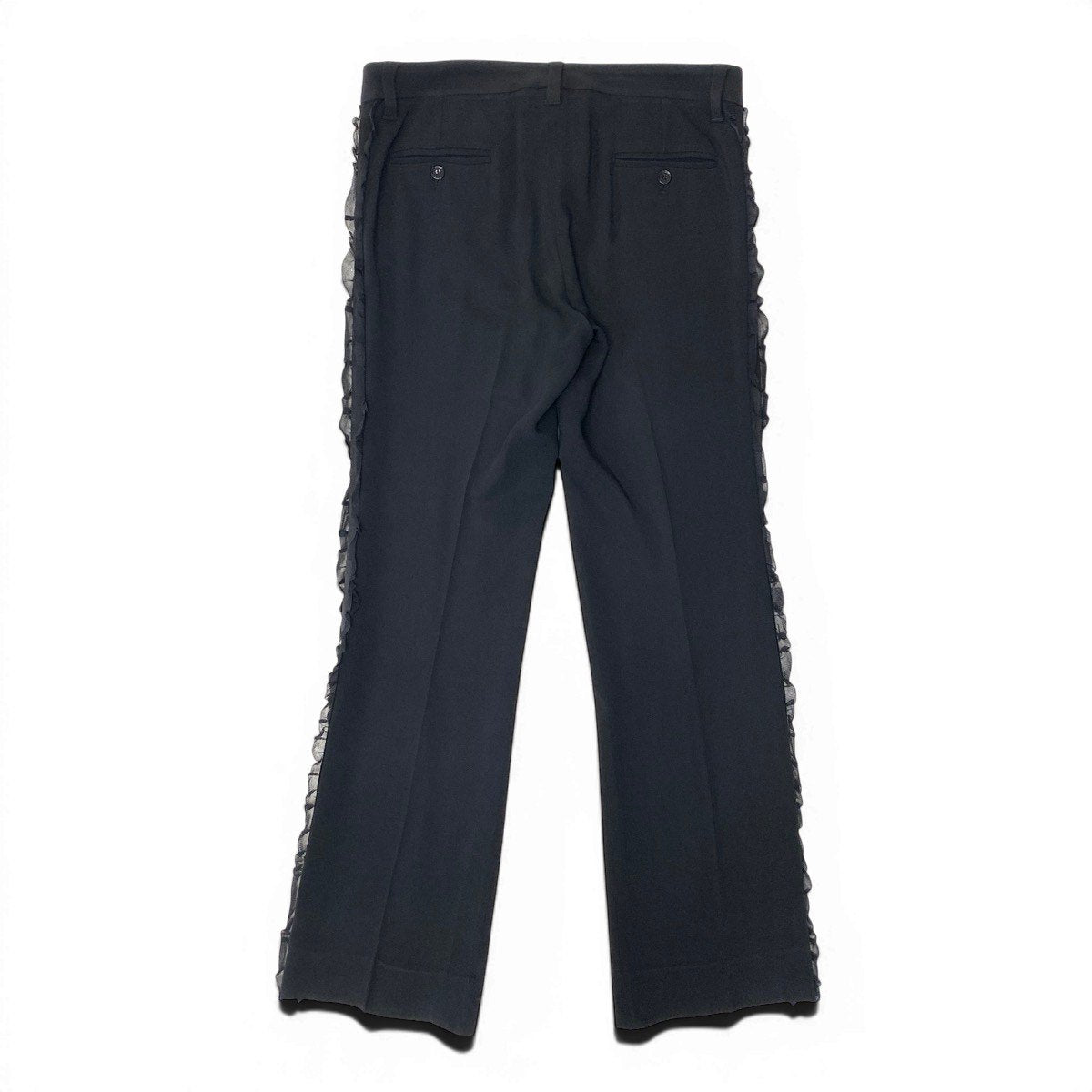 Ef12 DOLCE&GABBANA ドルチェアンドガッバーナ サイドレース スラックスパンツ 伸縮ストレッチ サイズ44 ブラック レディース 女性用t18r