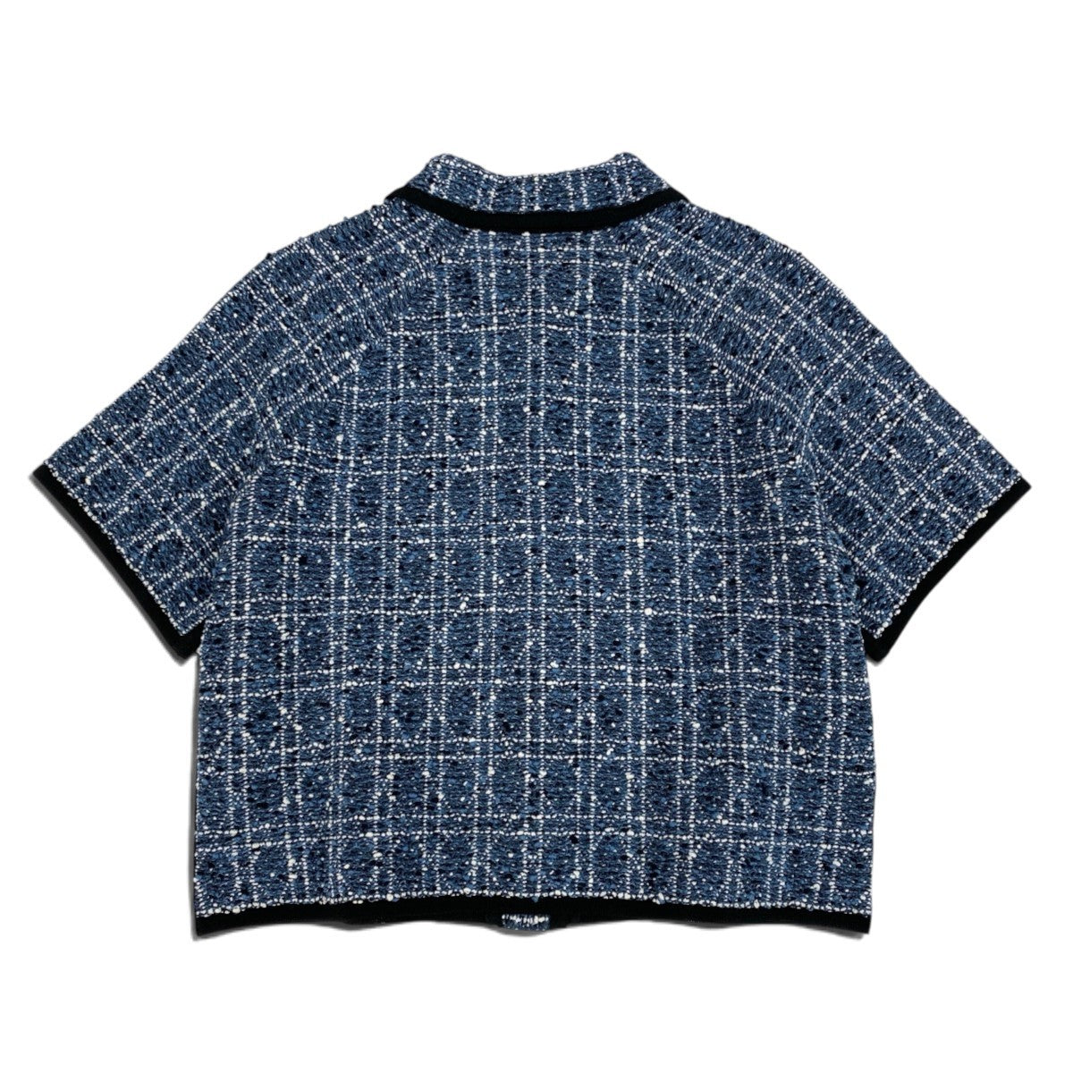 h31 【美品】Christian Dior 26SS ショートスリーブ クロップド カナージュジャケット 44サイズ ブルー レディース 女性用k02i