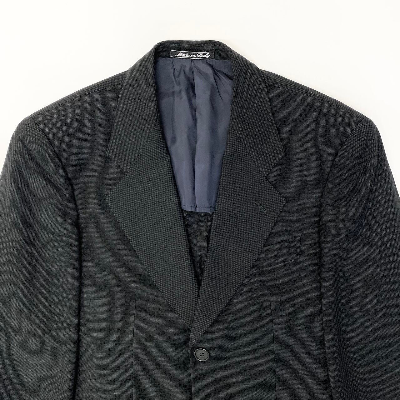 43c30 GIORGIO ARMANI LE COLLEZIONI ジョルジオアルマーニ セットアップスーツ シングル 3B 背抜き メンズ 紳士服 ビジネス 44REG ブラックo07t