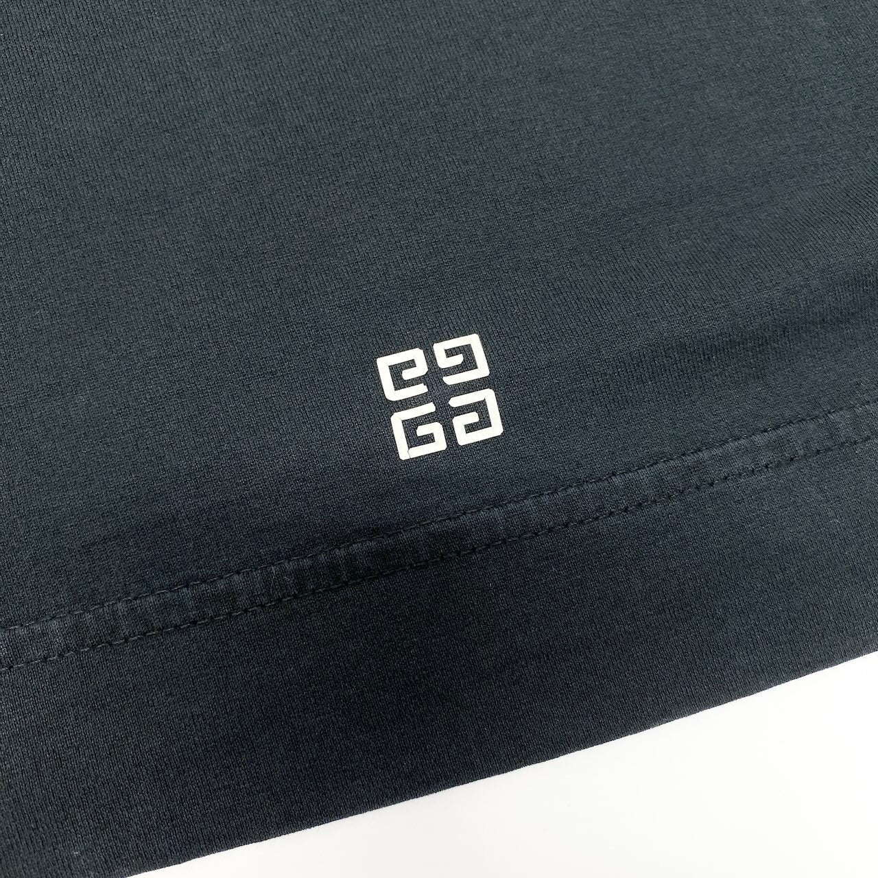 59c19 GIVENCHY ジバンシー 半袖コットンTシャツ ブランドロゴプリント トップス Sサイズ ブラック コットン100％ メンズ 男性用o07t