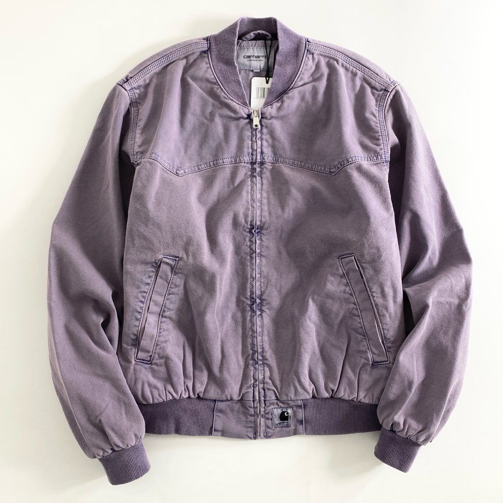 39f9 《未使用保管品》 タグ付 Carhartt WIP カーハート ダブルアイピ― SANTA FE BOMBER サンタフェボンバー ジャケット ブルゾン I030284 Lサイズ パープル コットン