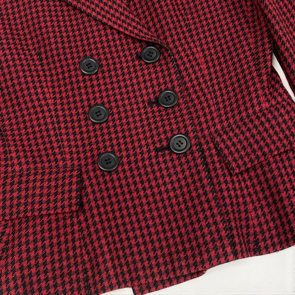 6i14 Christian Dior クリスチャンディオール スカートセットアップ テーラードジャケット スカート 千鳥格子 9サイズ レッド ブラック レディース 女性用u02t