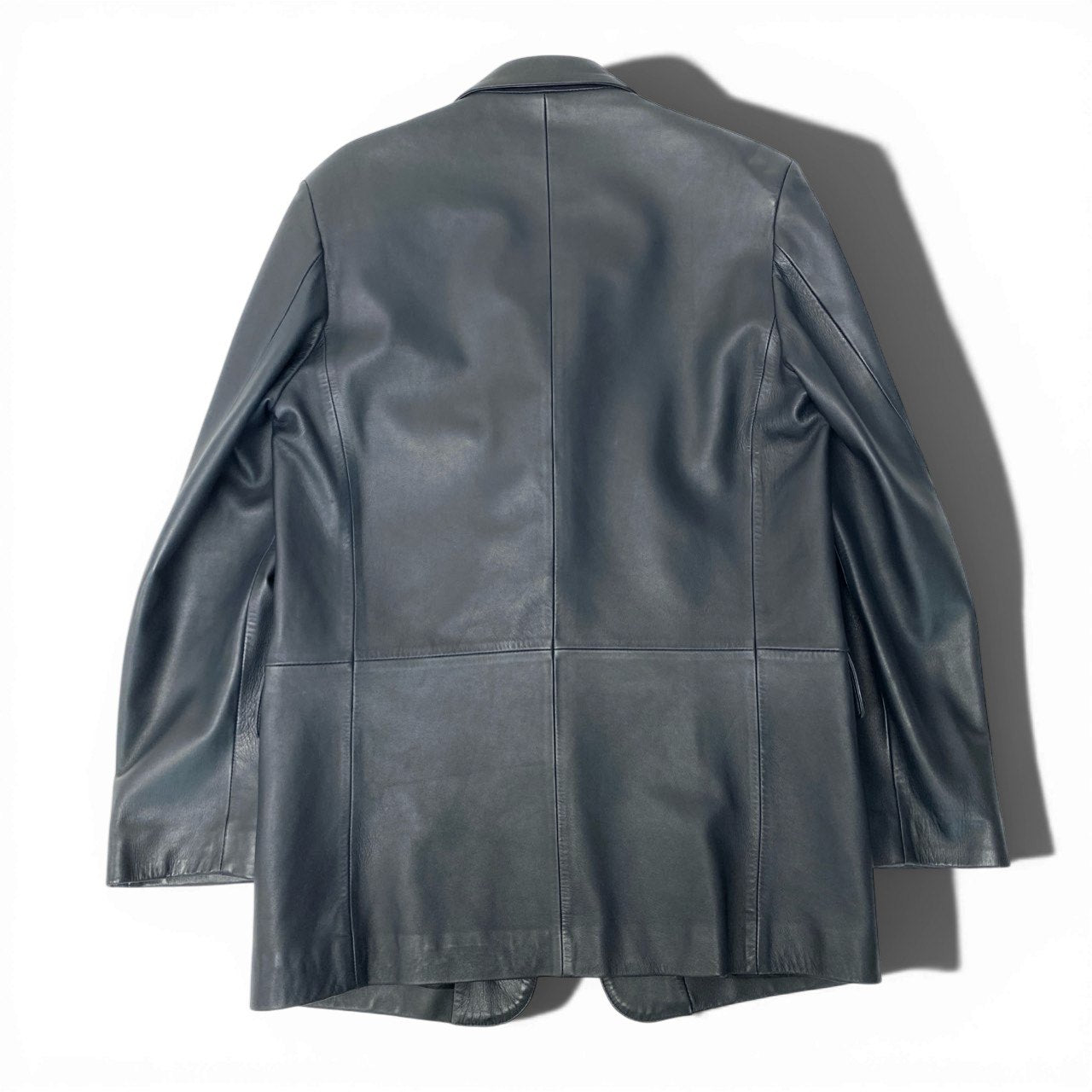 54b23 LOEWE ロエベ レザーテーラードジャケット レザージャケット アウター H1F7080EL 48サイズ ブラック ラムレザー 羊革 メンズo07t