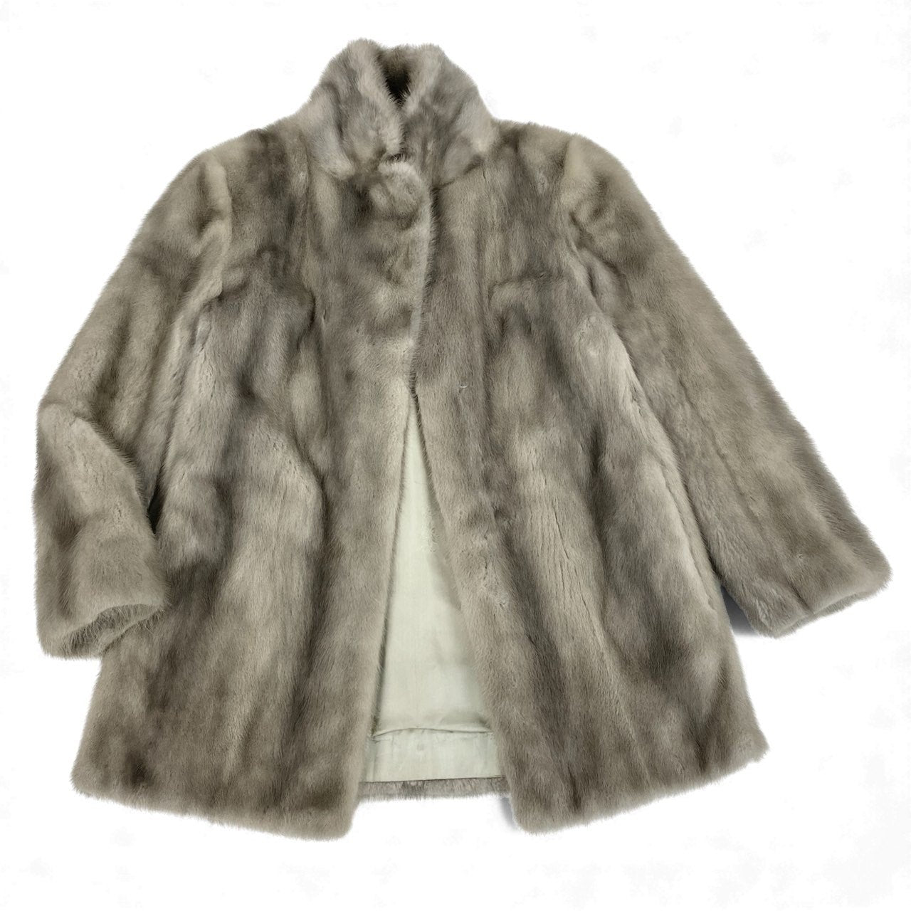 86L5 SAGA MINK サガミンク 銀サガ サファイアミンク ファーコート サイズ9号 シルバーグレー 最高級本毛皮 MINK FUR ポケット有t18r