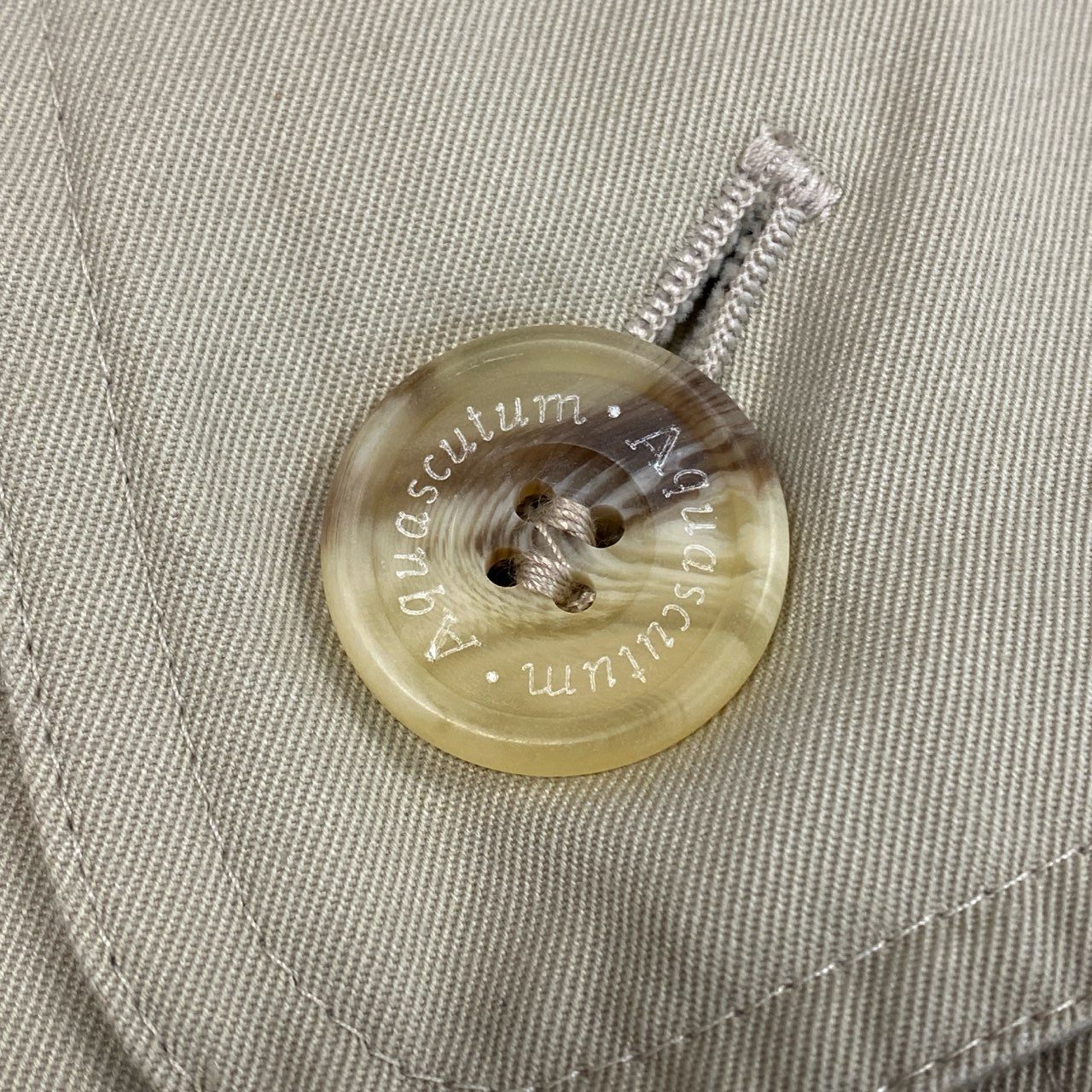 12a23 【美品】 Aquascutum アクアスキュータム ステンカラーコート トレンチコート ロングコート アウター 10サイズ ベージュ コットン100％ レディースu02t