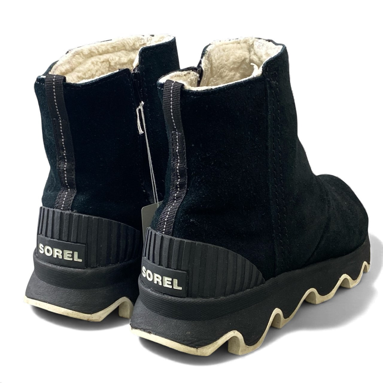 1k16 SOREL ソレル キネティックショート スノーブーツ 24cm ブラック スウェードレザー ボア シューズ レディースt18r