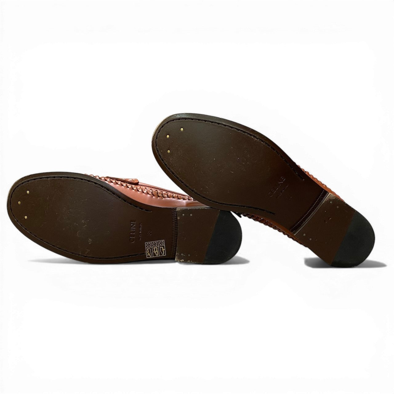 Ad2 CELINE セリーヌ LUCO BRAIDED LOAFER ルコ ローファー トリオンフ サイズ38 ブラウン レディース 革靴k02i