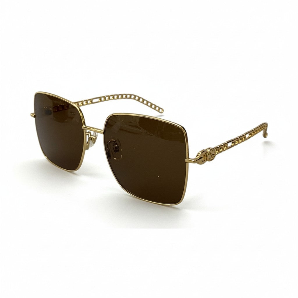 b15 《美品》 GUCCI グッチ ハリウッドコレクション GG サングラス アイウェア ブラウン ゴールド レディースta1