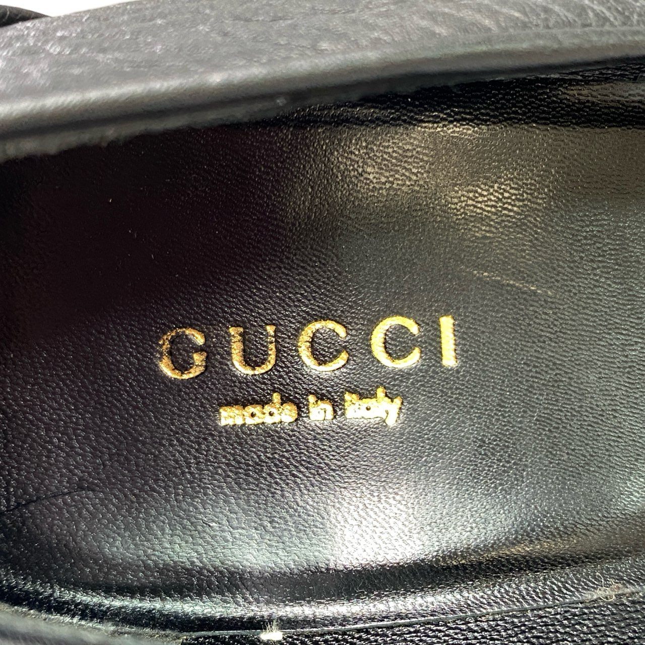 3k29 GUCCI グッチ ヒールパンプス イタリア製 GGロゴ ゴールド金具 型押しレザー Leather ハイヒール 252108 35 ブラック 本革