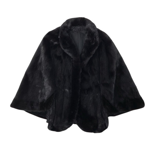 3g13 毛皮ポンチョ ミンクコート マホガニーミンク 最高級本毛皮  FREE ブラック MINK FUR レディースu02t