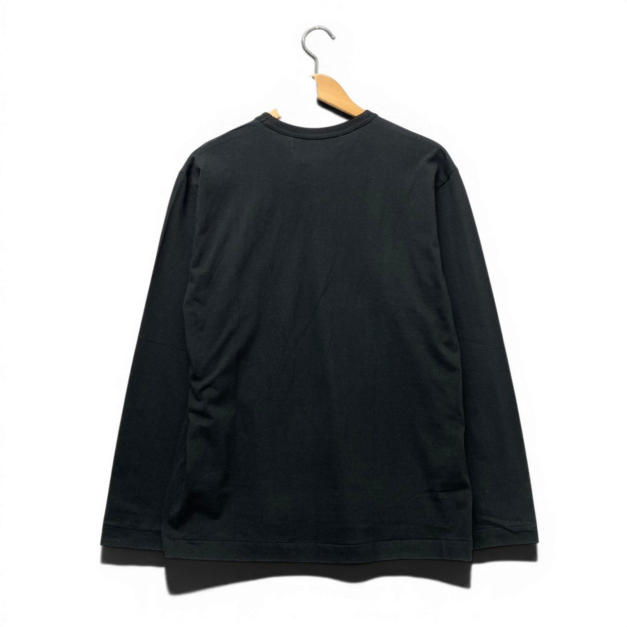 32e16 PLAY COMME des GARCONS プレイコムデギャルソン 長袖Tシャツ ロングスリーブTシャツ 胸元ワッペン AD2020 Lサイズ ブラック コットン100％ メンズo07t