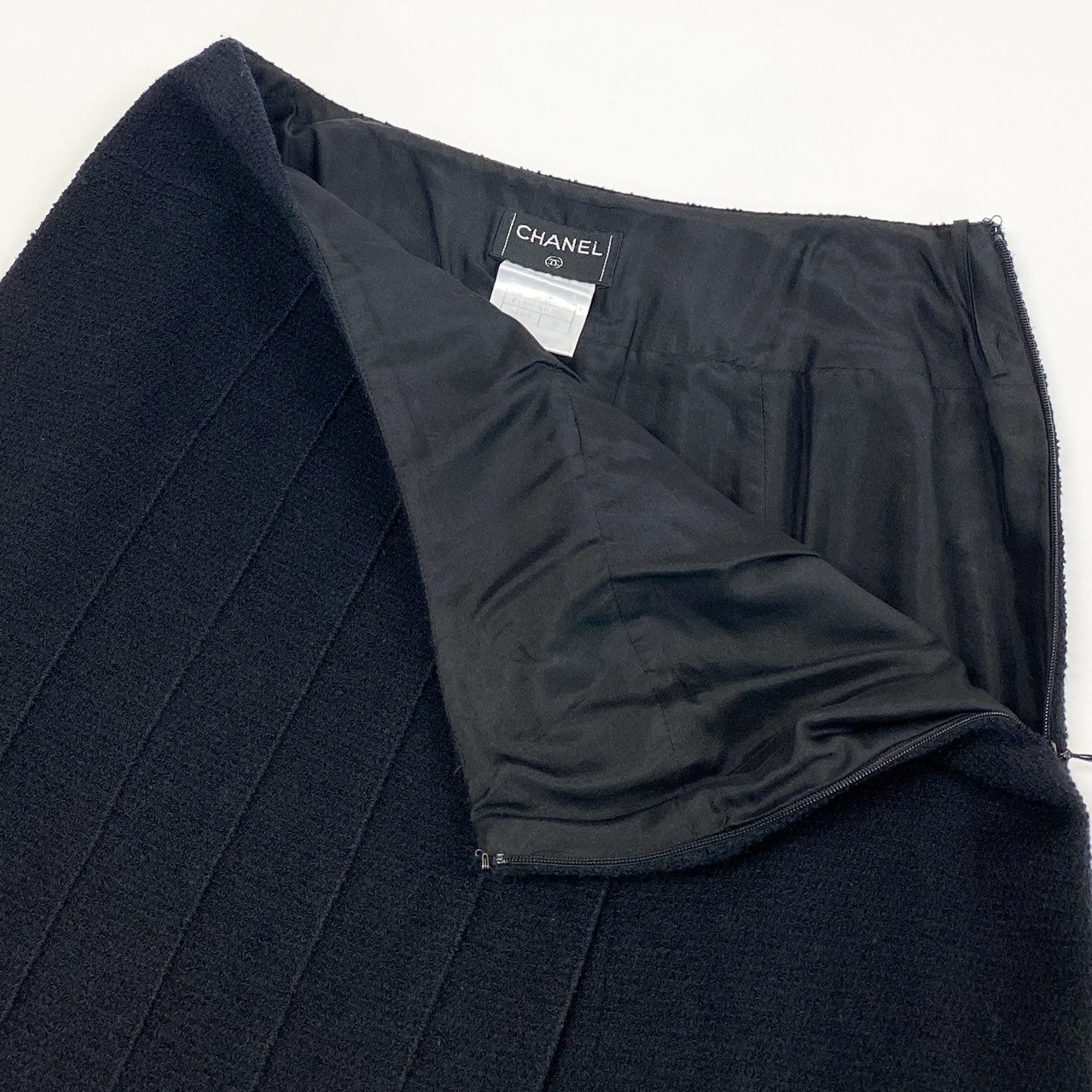 b23 CHANEL シャネル 99A 1999年 ツイードスカート ミニスカート サイズ36 ブラック レディース 女性用k02i