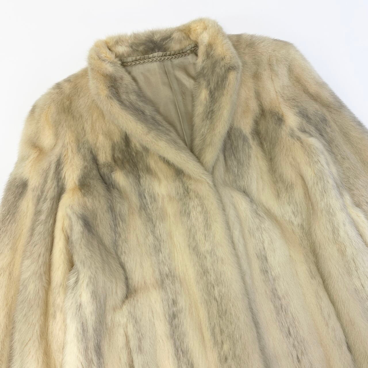 45c21 パステルクロスミンク ファーコート サイズF ホワイト 本毛皮 Pastel Cross Mink Fur Coatt18r