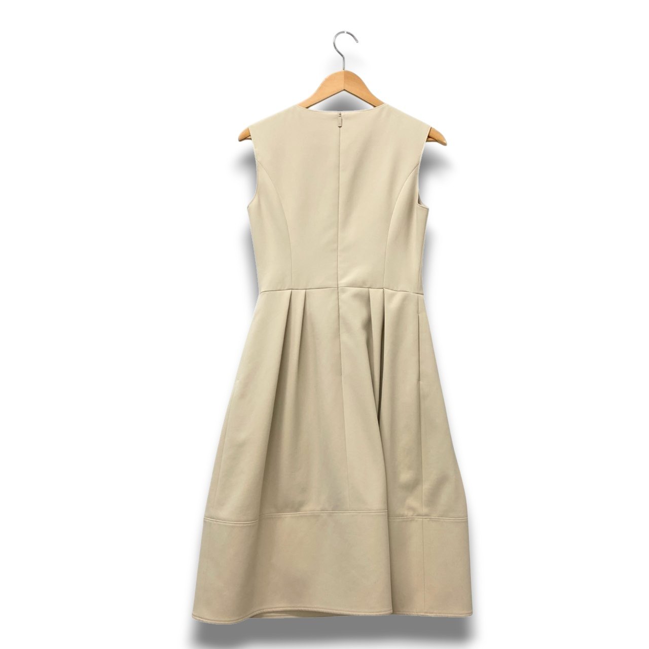 83b26 Rene ルネ ノースリーブロングワンピース ウエスト切替 タックフレア 5316020 34サイズ ベージュ レディース 女性用u02t