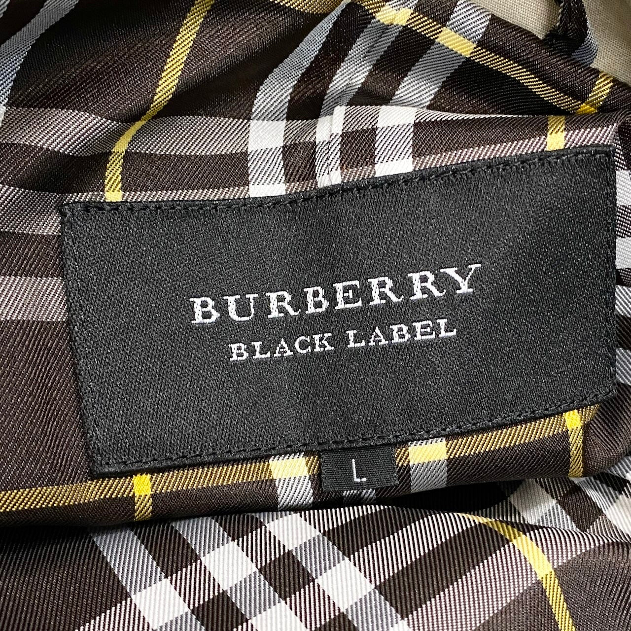 77e18 BURBERRY バーバリー テーラードジャケット ブレザー 背抜き 裏地チェック柄 Lサイズ ベージュ コットン メンズo07t