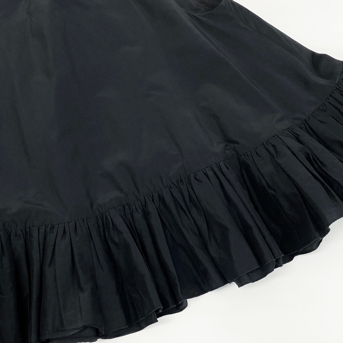 54g10 《美品》定価￥68.200 Drawer ドゥロワー タフタバックリボン ノースリーブブラウス 36 ブラック シルク混 ペプラム チュニック 日本製