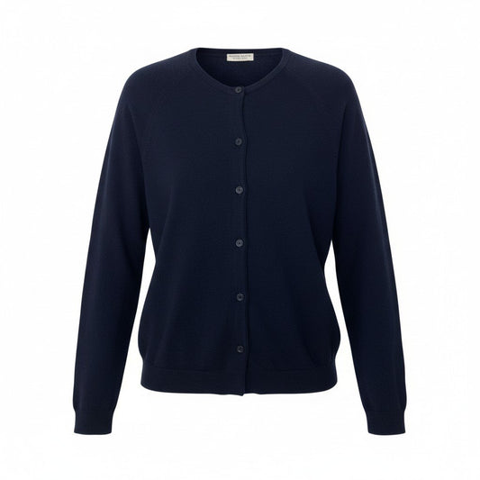 57c10 BOTTEGA VENETA ボッテガヴェネタ クルーネック ニットカーディガン トップス 44 ブラック ウール レディースu02t