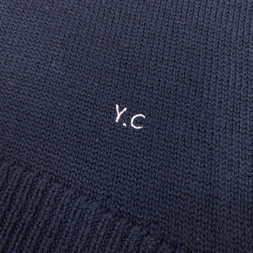 69L17 YOKO CHAN ヨーコチャン エンブロイダリープルオーバー リラックスフィット ニットセーター YCN-521-081 36サイズ ネイビー ウール100％ レディースu02t