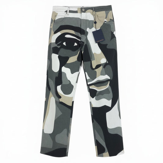 Id2 《美品》 LOUIS VUITTON ルイヴィトン Kid Super メイドトゥオーダー デニムパンツ Made To Order Denim Pants サイズ34 グレー LV モノグラムt18r