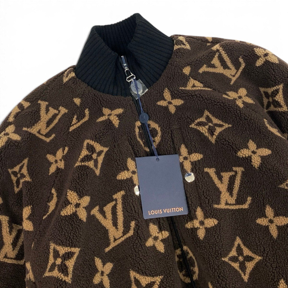 Ii4 【新品保管品】LOUIS VUITTON リバーシブル モノグラム ボアジャケット 36サイズ ブラウン レディース 女性用u02t