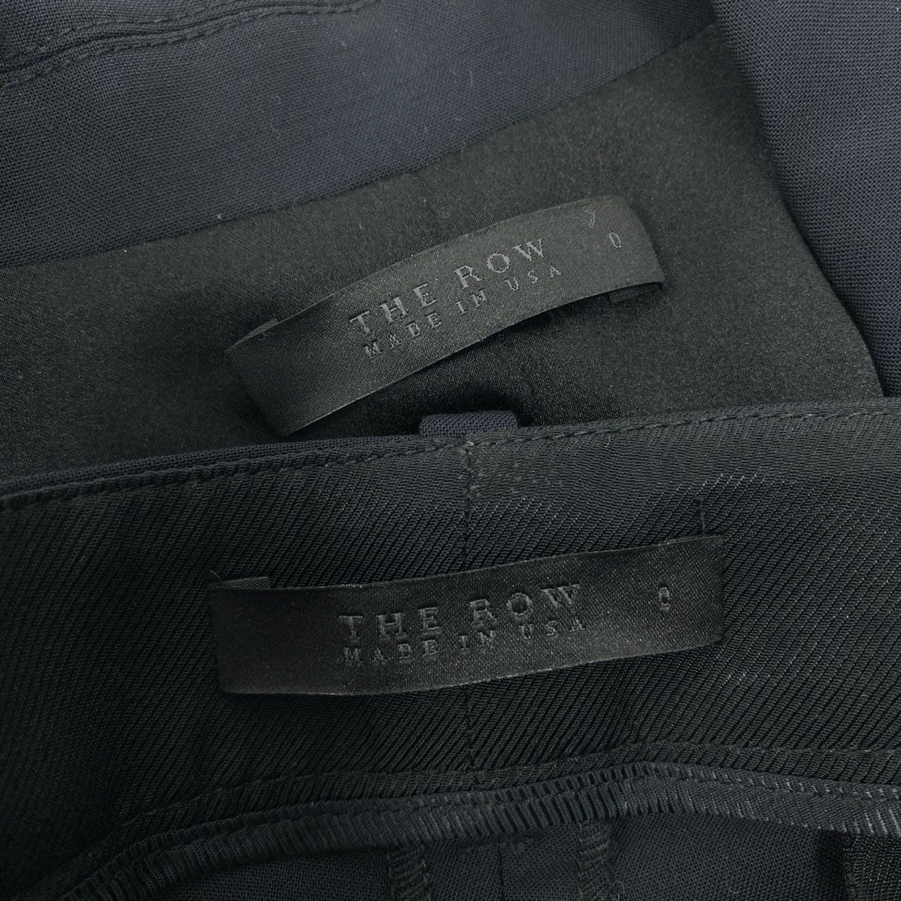 83b23【美品】The Row ザロウ スーツセットアップ テーラードジャケット テーパードパンツ 0サイズ ダークネイビー レディース 女性用u02t