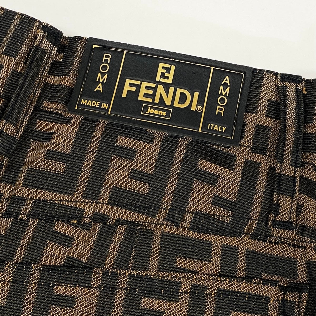 4h10 FENDI フェンディ ズッカ柄 タイトスカート ミニスカート  42 ブラウン レディースu02t