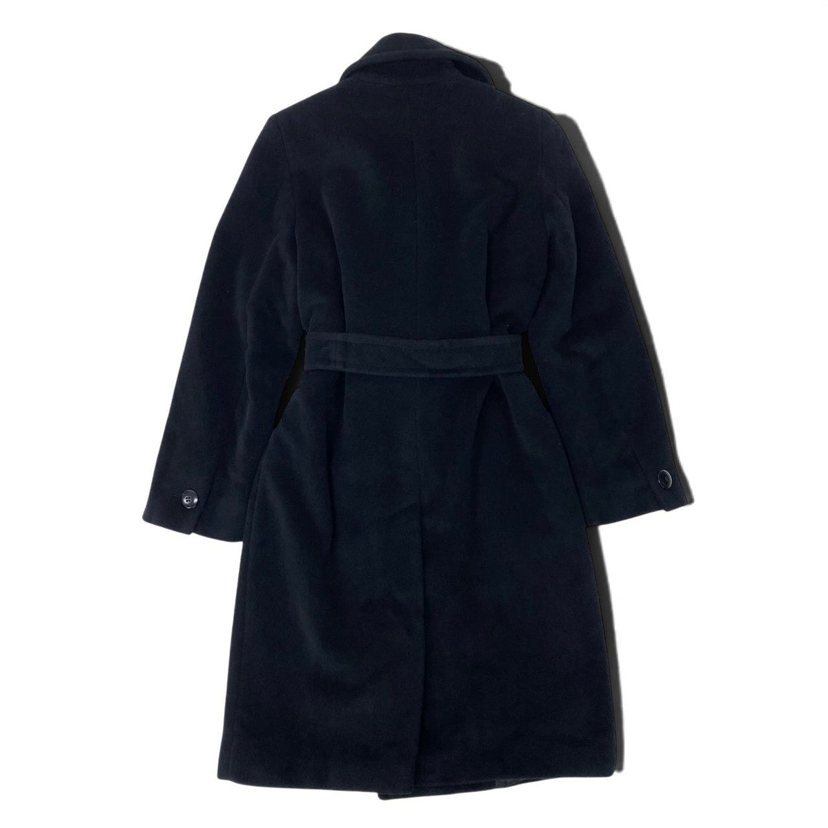 12i25 Max Mara マックスマーラ ウールコート アンゴラ混 ロングコート 裏地ブランドロゴ 34 ブラック レディース 女性用u02t