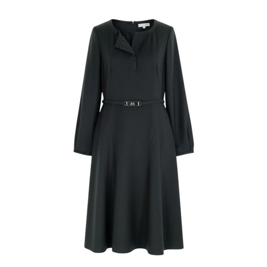 Eb12 CELINE セリーヌ 馬車ベルト付き Aラインワンピース サイズ38 グレー Vintage Dress ドレス フランス製t18r