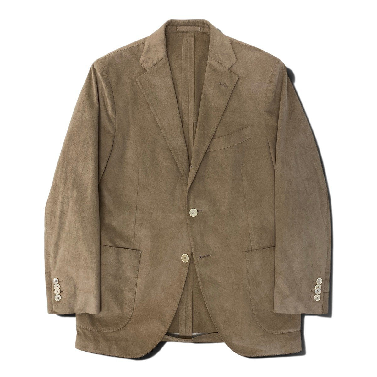 44h18 LARDINI ラルディーニ テーラードジャケット スウェード シングルブレスト ステッチ イタリア製 JD22557AQ 50 ベージュ メンズ 男性用t18r