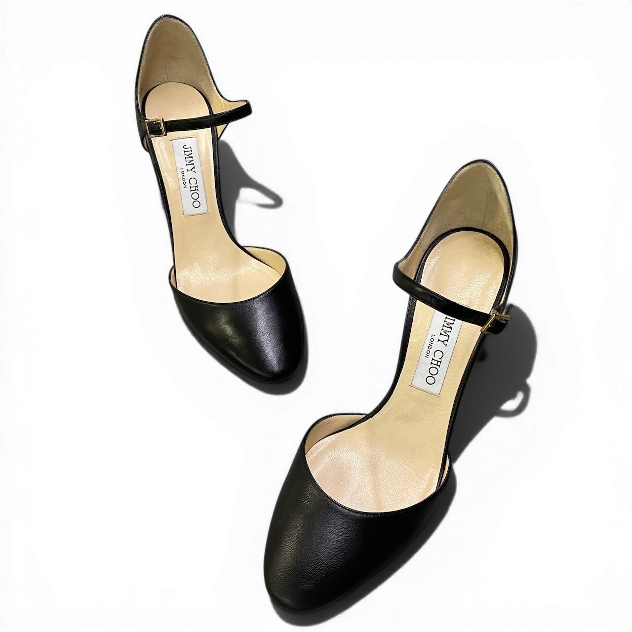 Ad2 【未使用】JIMMY CHOO ジミーチュウ MARNY 85 レザーパンプス サイズ39 ブラック レディースta1