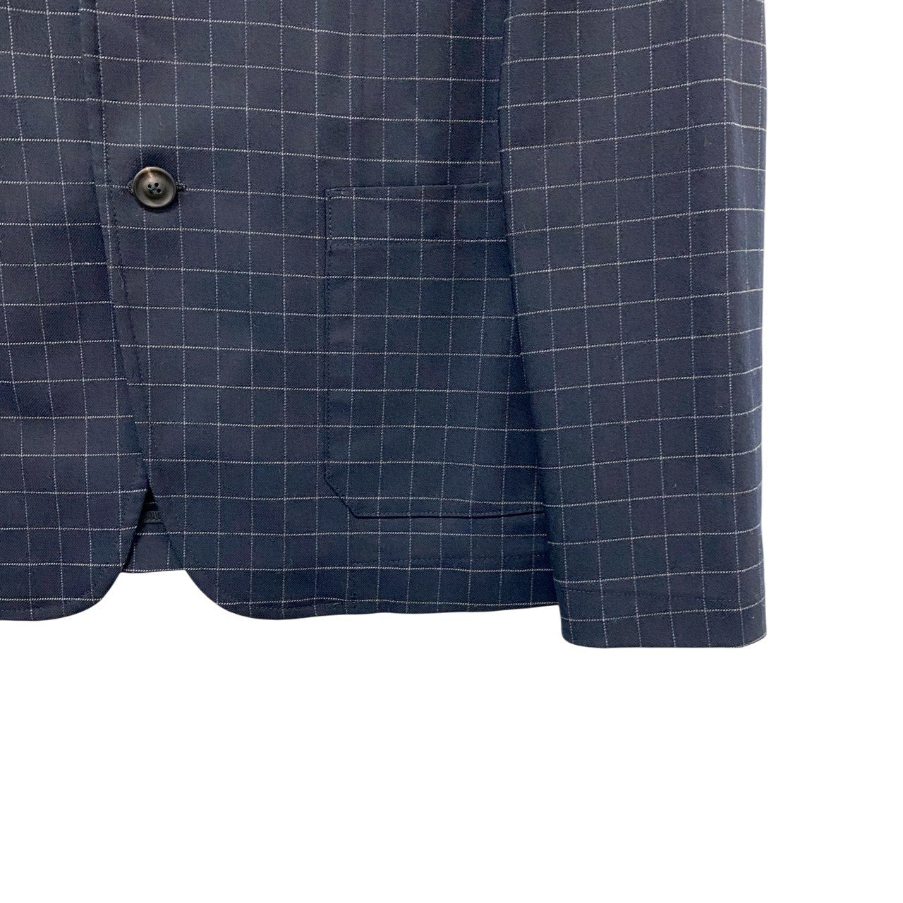45c6 【美品】T-JACKET ティージャケット テーラードジャケット ブレザー 格子柄 チェック柄 51G419J Lサイズ ネイビー メンズ 男性用u02t